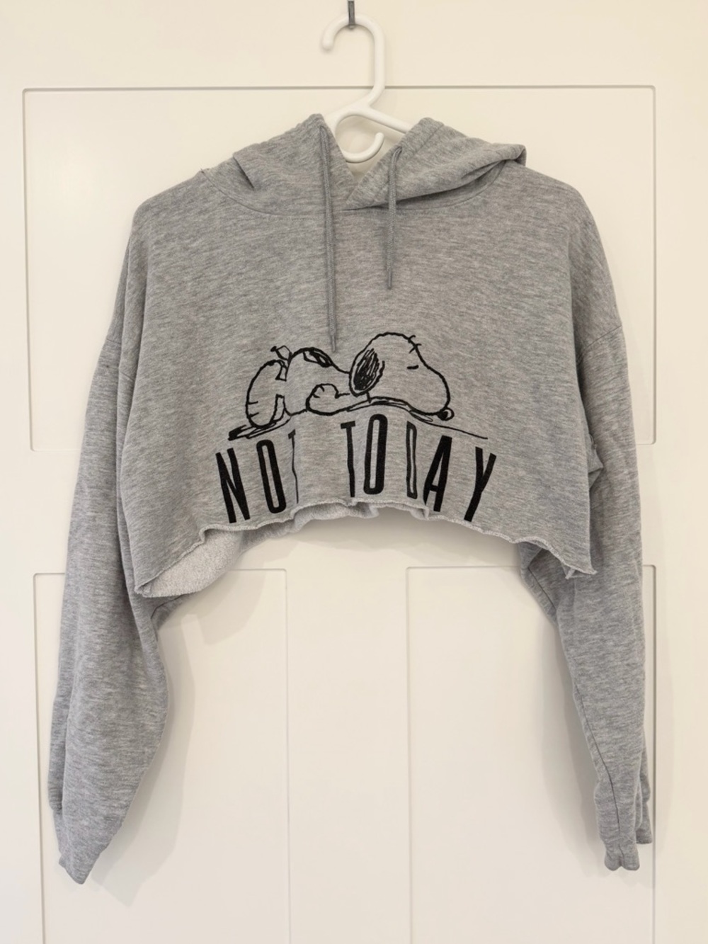 Peanuts Snoopy Light Gray Cropped‎ Hoodie